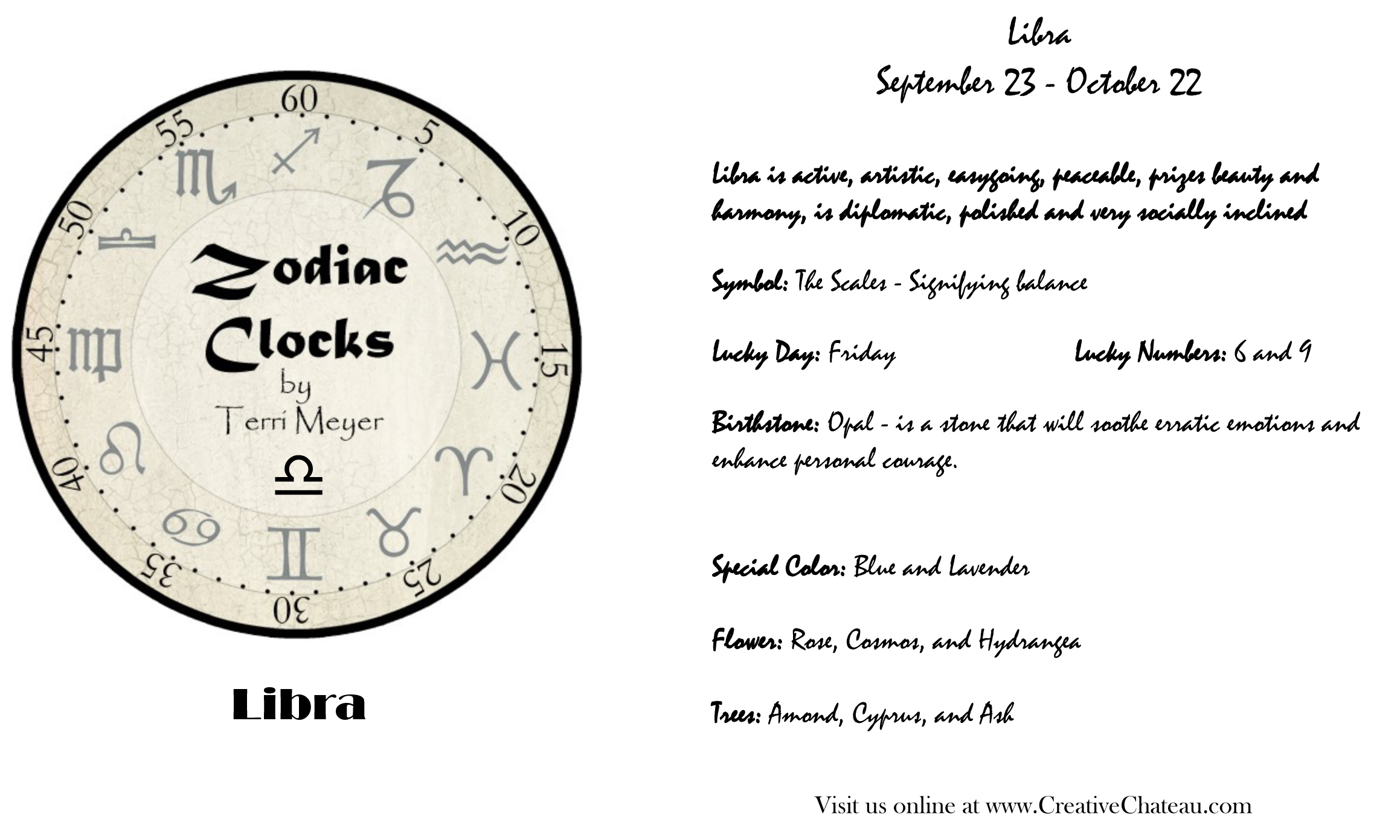 Libra Clock, Zodiac Clock